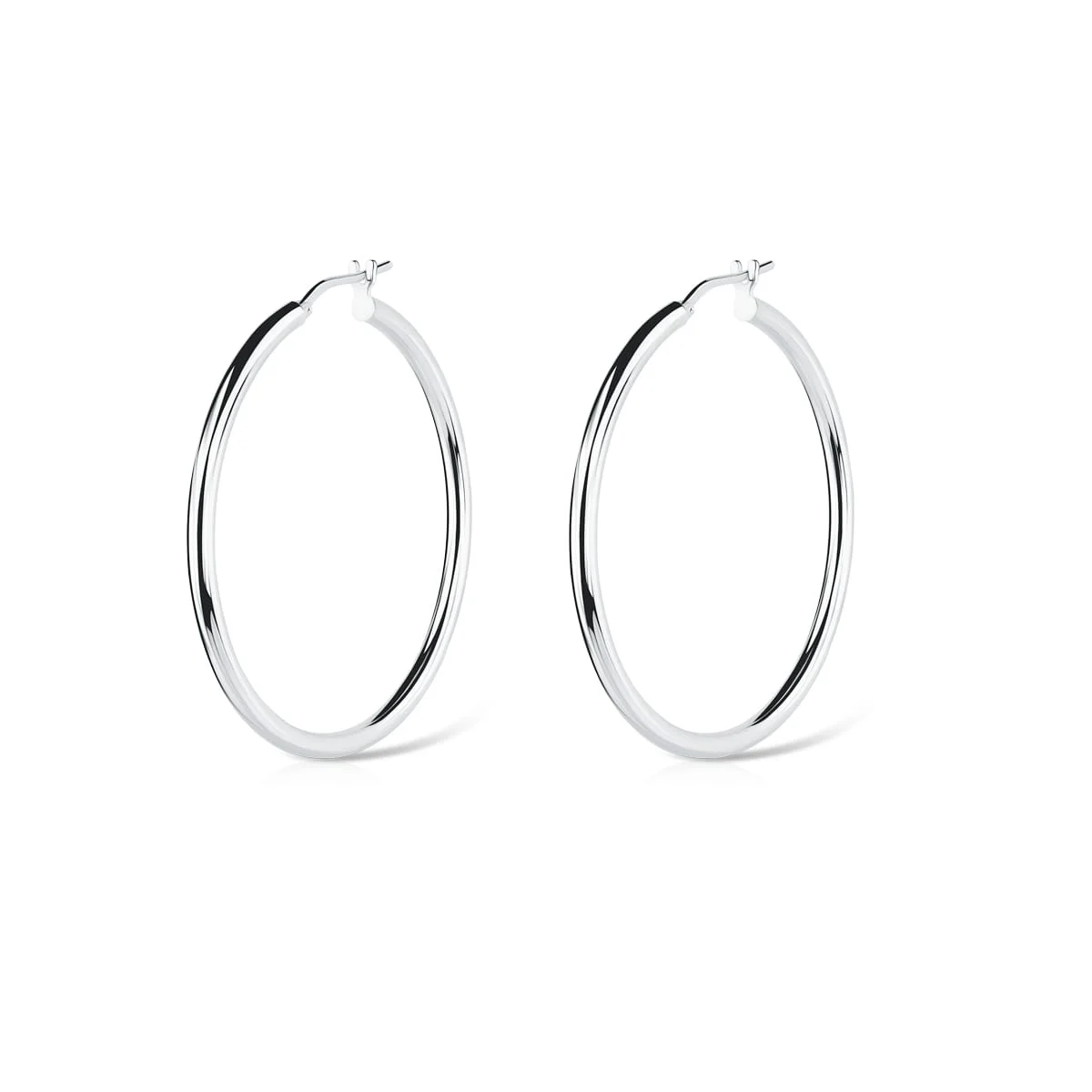 Kolczyki srebrne luna hoops 4,5 cm