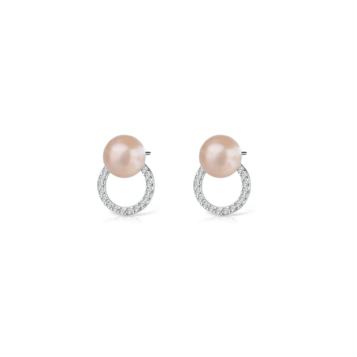 Kolczyki srebrne luna pearl