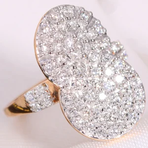 Złoty pierścionek z diamentami 1.05ct błyszczący lśniący 9K